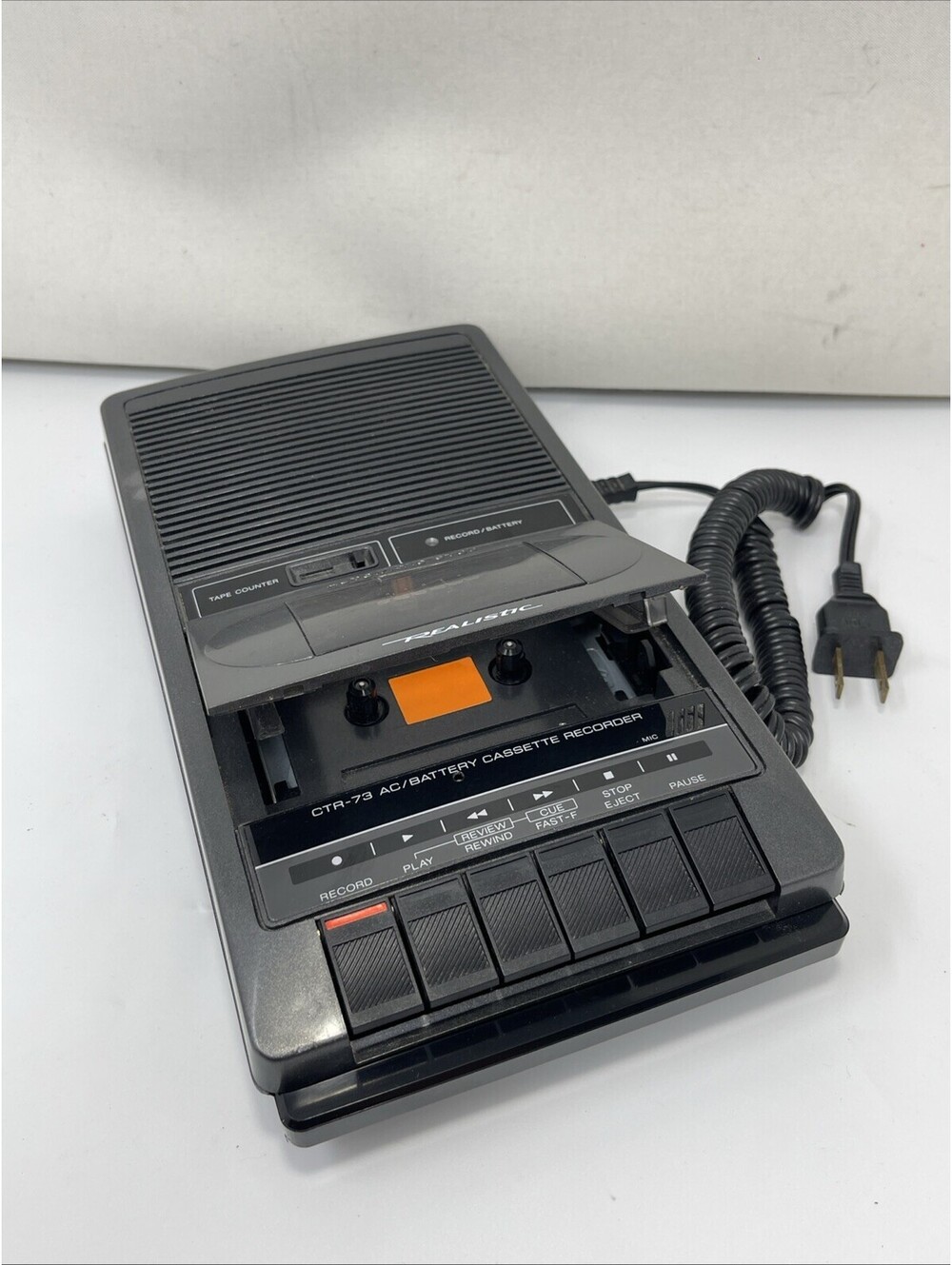 Vintage Realistic CTR-73 Radio Shack Portable Cassette Recorder Not Tested